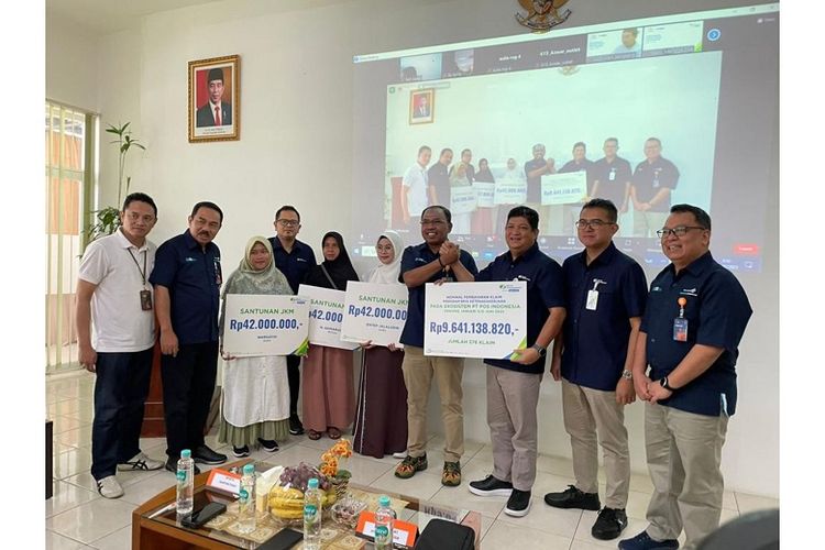 Pos Indonesia dan BPJS Ketenagakerjaan berikan santunan pada peserta JKM. 