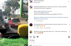 Video Polisi Pukul Mundur Honda Brio yang Lawan Arah Saat Macet