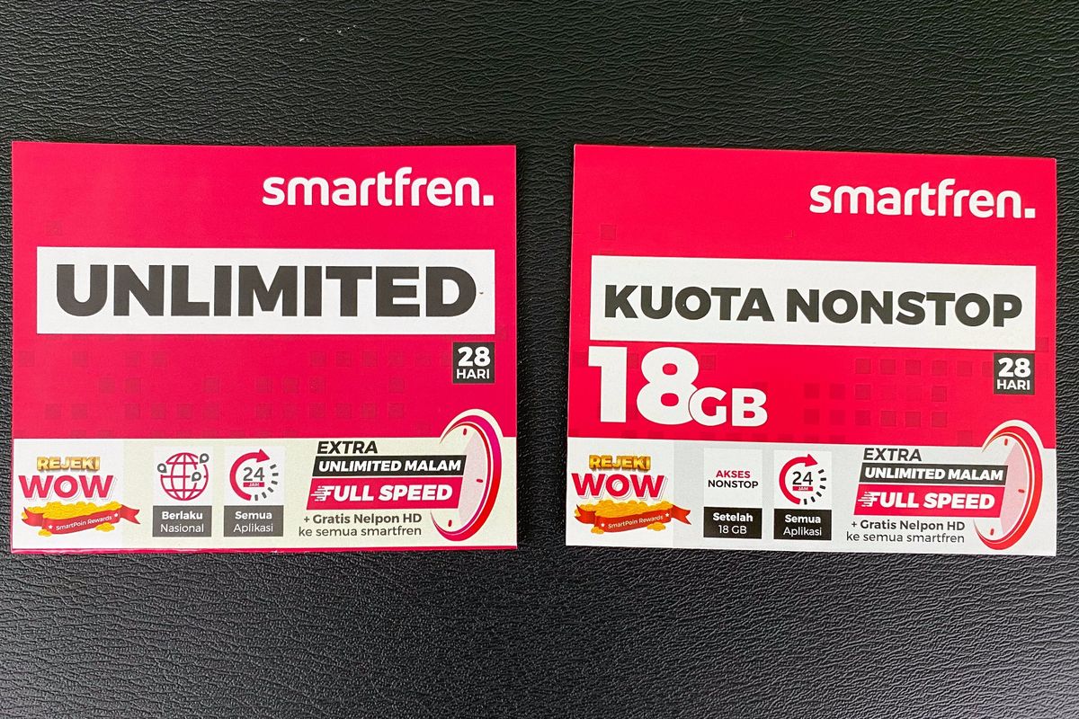 Wajah baru Kartu Perdana Smartfren Unlimited dan Kuota Nonstop dengan Extra Unlimited Malam.