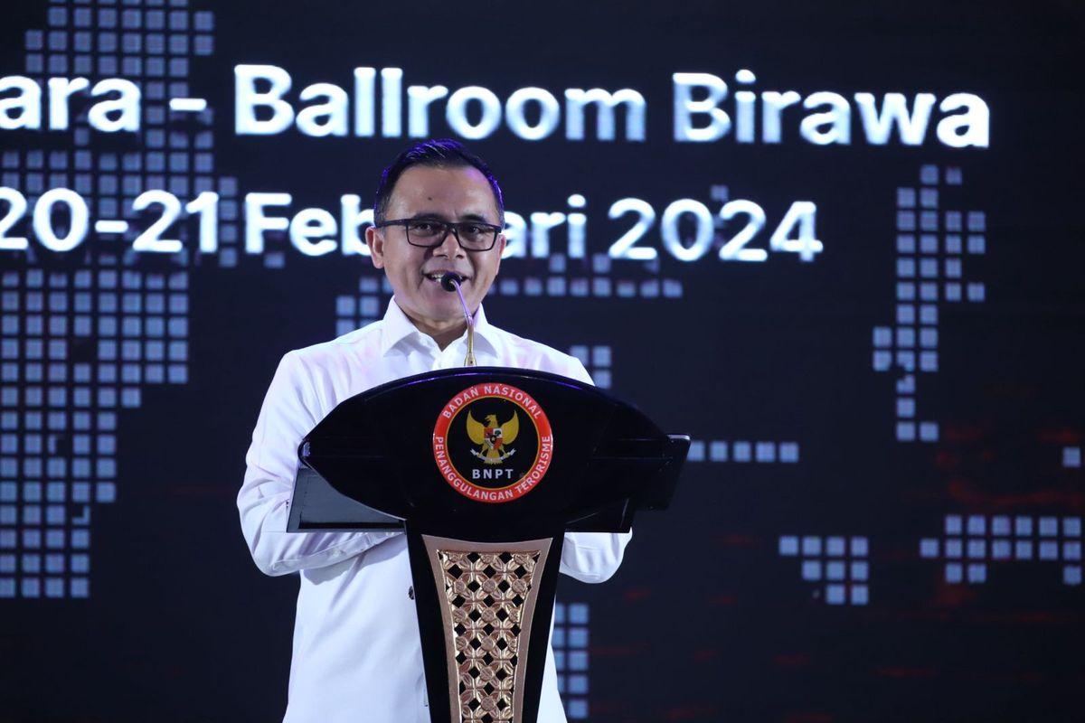 Menpan-RB Abdullah Azwar Anas saat Rapat Kerja Nasional BNPT Tahun 2024, Selasa (20/2/2024).