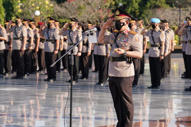 Kepala Kepolisian Negara Republik Indonesia (Kapolri) Jenderal Listyo Sigit Prabowo di TMP Kalibata, Jakarta, Rabu (29/6/2022).