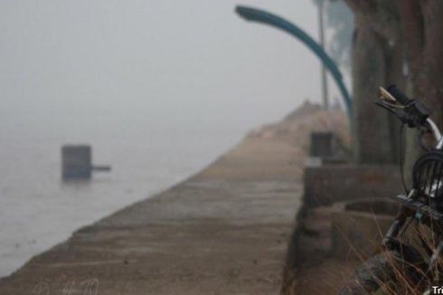 Viral Video Jembatan Muara Sabak Diselimuti Kabut Asap Pekat, Jarak Pandang 100 Meter