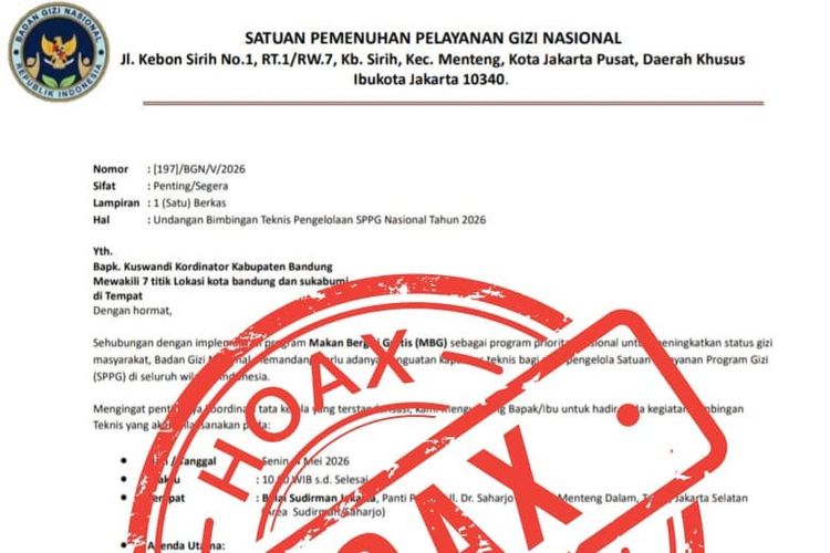 BGN Tegaskan Undangan Bimtek SPPG 2026 yang Beredar Hoaks