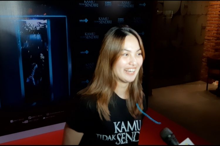 Aktris Aisyah Aqilah saat ditemui di acara konferensi pers film Kamu Tidak Sendiri di kawasan Thamrin, Jakarta Pusat, Jumat (19/11/2021).