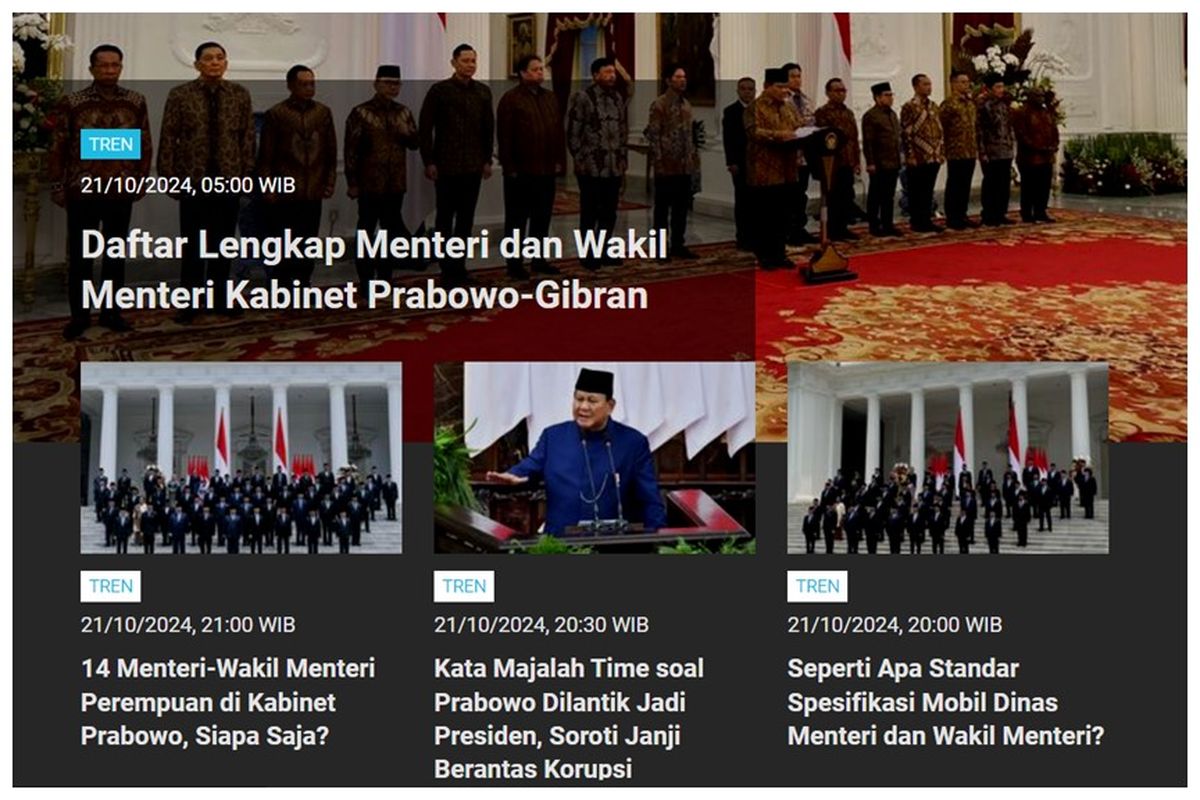 Populer Tren Senin (21/10/2024).
