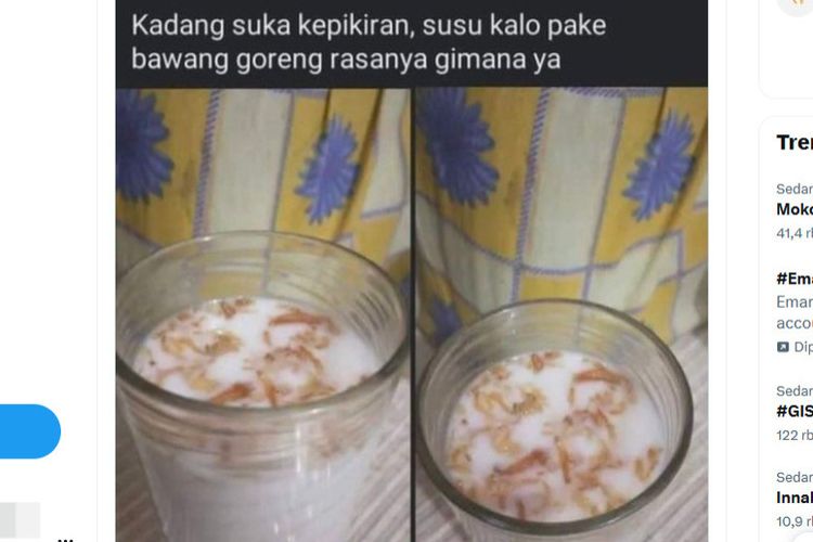 Ramai soal Susu Dicampur Bawang Goreng, Begini Kata Ahli Gizi