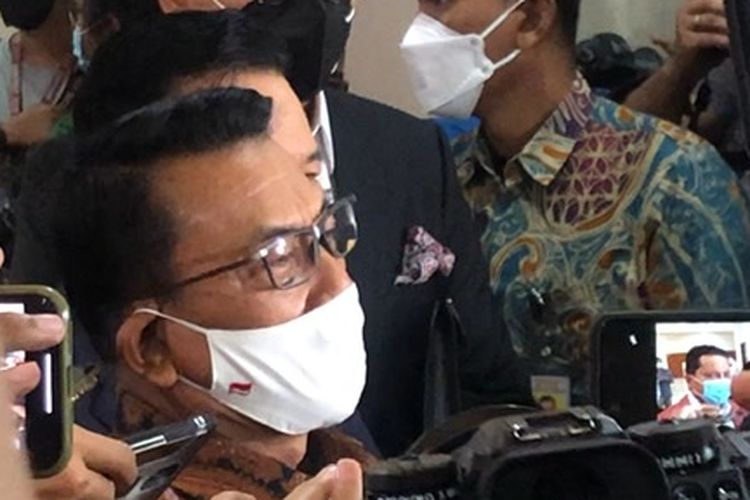 Kepala Staf Kepresidenan (KSP) Moeldoko jalani pemeriksaan perdana di Mabes Polri terkait dengan pelaporannya pada dua peneliti Indonesia Corruption Watch (ICW) di Bareskrim Polri, Selasa (12/10/2021).