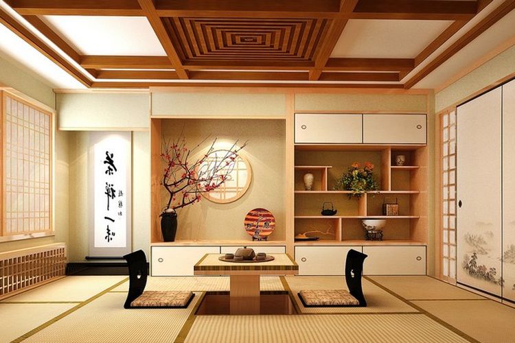 Ilustrasi desain interior Zen