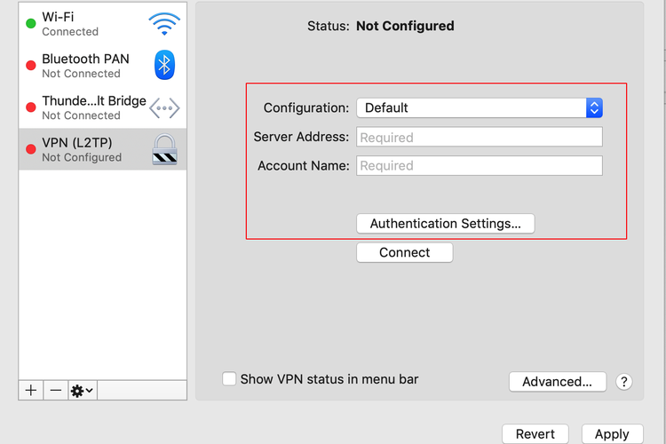 Ilustrasi cara pakai VPN di Macbook