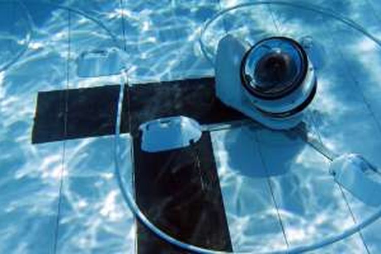 Robot bawah air yang dipakai memotret para atlet renang oleh fotografer Getty Images, Al Bello