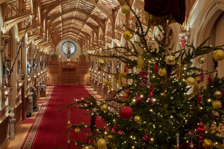 Dekorasi natal di Windsor Castle.