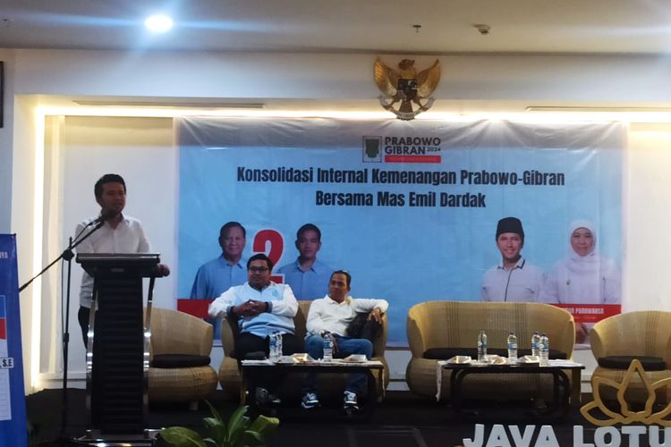 Emil Dardak saat konsolidasi kemenangan Prabowo-GIbran di Jember Minggu (28/1/2024)