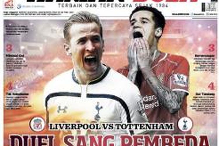 Sampul Harian BOLA edisi Selasa (10/2/2015).