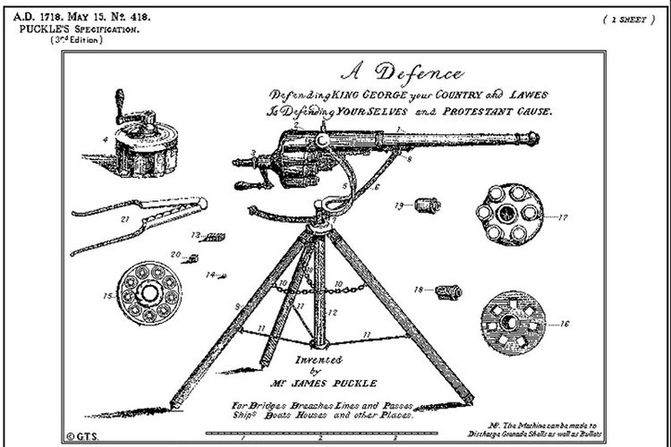 Senjata api puckle dari Inggris yang dibuat pada 1718. [Wikimedia Commons Via Oldest.org]