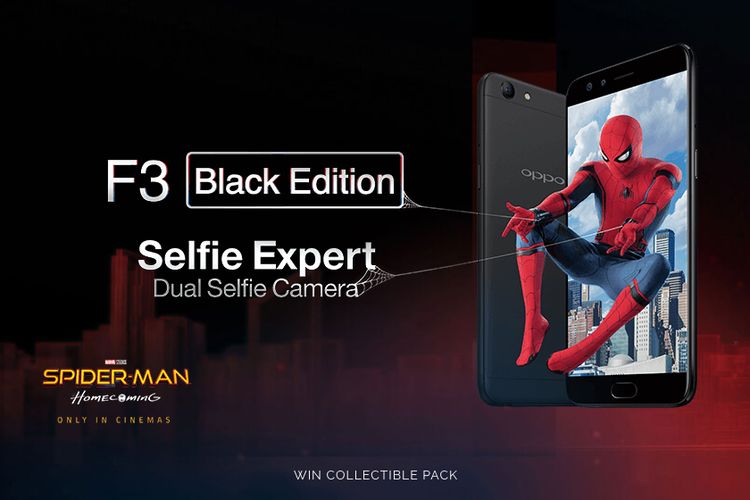 Promosi Oppo F3 yang menggandeng film Spider-man: Homecoming