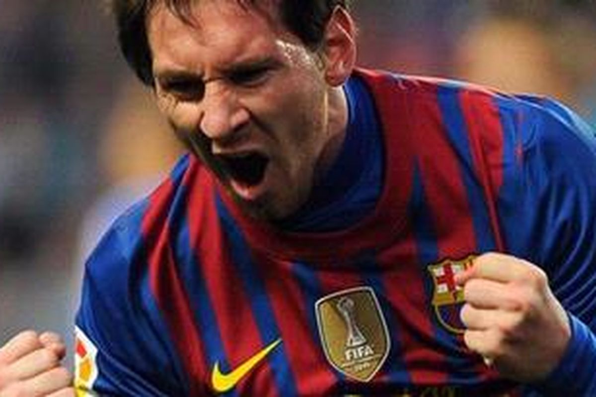 Penyerang Barcelona, Lionel Messi.