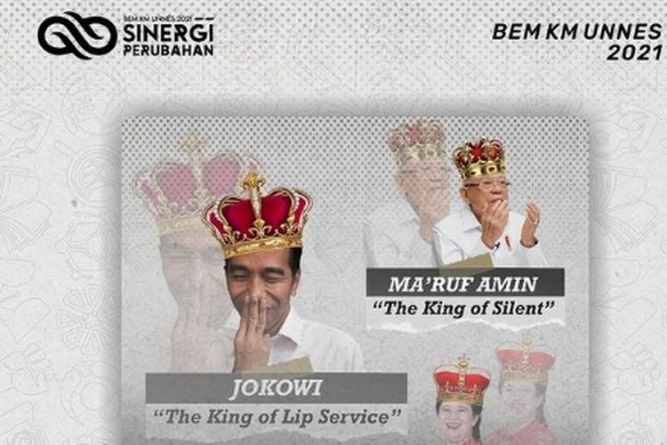 Tangkapan layar Instagram BEM KM Unnes yang menyebut Wakil Presiden Ma'ruf Amin sebagai The King of Silent.