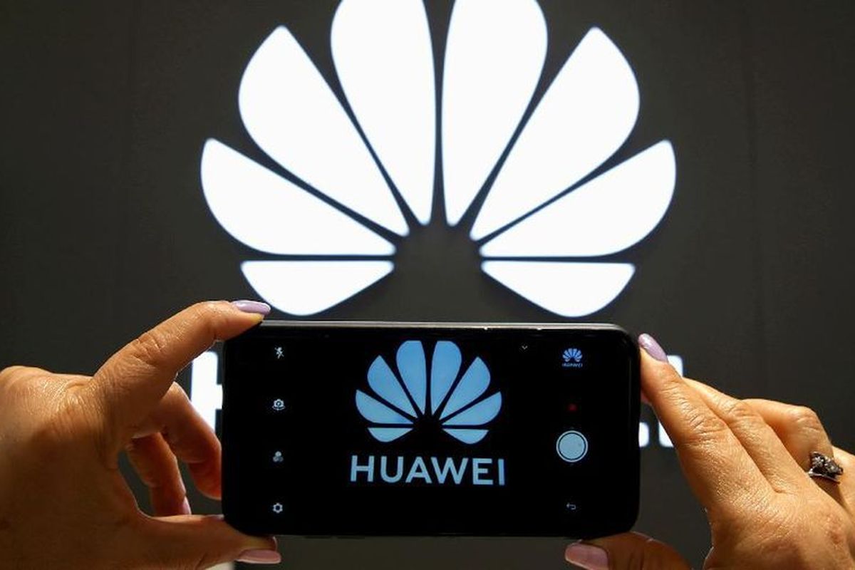Ilustrasi logo Huawei.