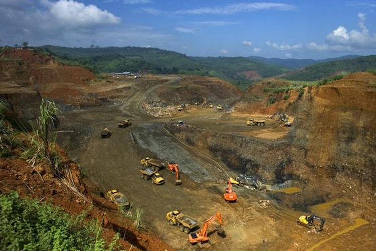 A filed photo of a jade mine in Hpakant at Kachin state, Myanmar.  