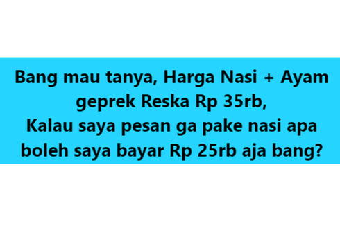 Ramai soal Beli Ayam Geprek Tanpa Nasi di Restoran Kereta, Apakah Boleh?