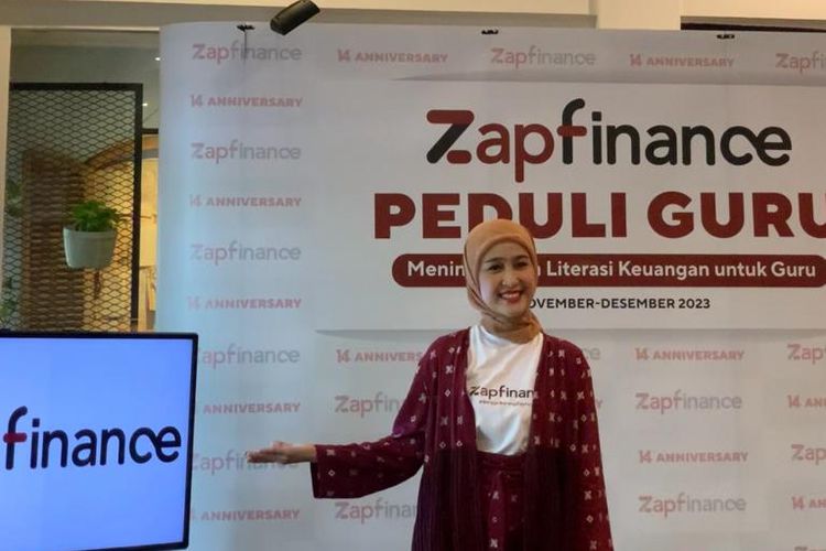 CEO & Principal Consultant ZapFinance, Prita Hapsari Ghozie dalam acara media gathering ZAP Finance di Jakarta, Kamis (23/11/2023).
