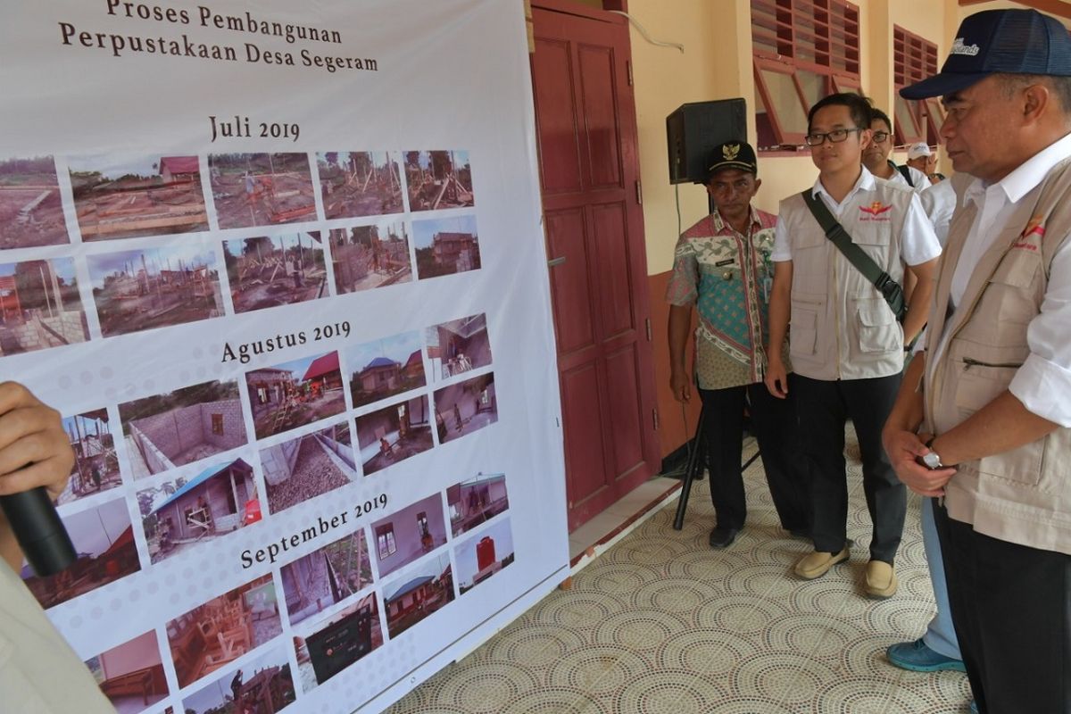 Mendikbud Muhadjir Effendy saat berkunjung ke Kampung Segeram, Desa Sedanau, Kecamatan Bunguran Barat, Kabupaten Natuna, Kepulauan Riau, Kamis (19/9/2019).