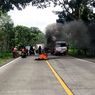 Seorang Diri, Warga Lumajang Blokade Jalan dan Bakar Ban Tuntut APH Berantas Tambang Ilegal