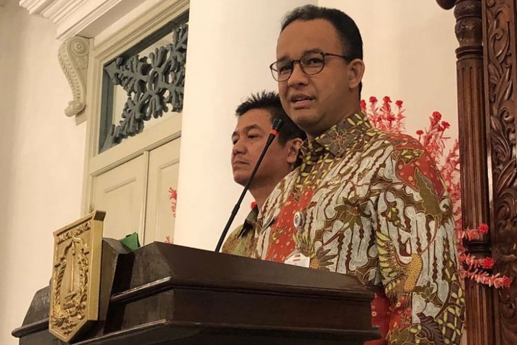Gubernur DKI Jakarta Anies Baswedan di Balai Kota DKI Jakarta, Kamis (28/6/2018). 