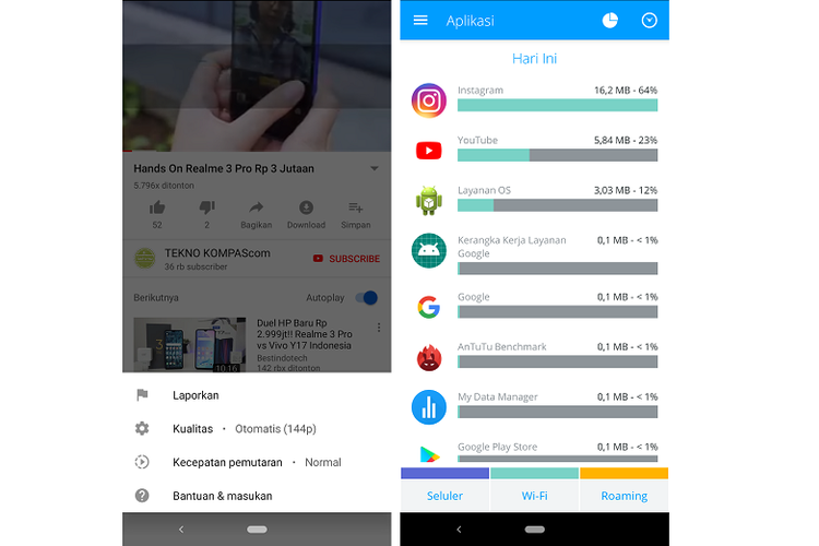 Uji Pemakaian Data IGTV Vs YouTube, Mana yang Lebih Boros?