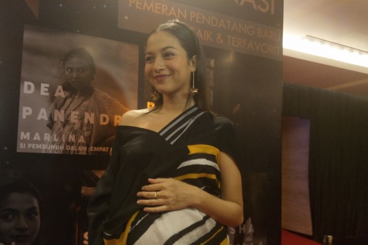Putri Marino di sela perhelatan Indonesian Movie Actors Awards 2018 di MNC Studios Tower II, Jakarta Barat, Rabu (4/7/2018) malam.