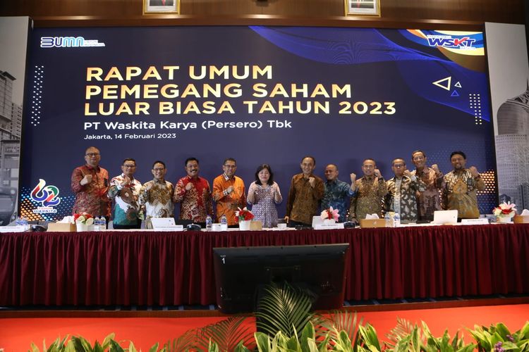 Jajaran direksi baru Waskita Karya yang ditetapkan dalam RUPSLB Selasa (14/2/2023) di Jakarta. 