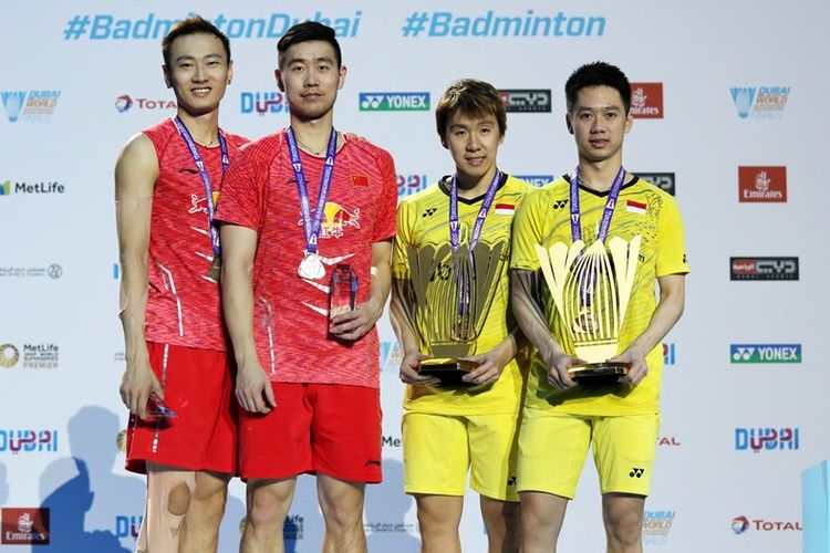 Kevin Sanjaya Sukamuljo dan Marcus Fernaldi Gideon menutup tahun 2017 dengan manis saat berhasil meraih gelar ketujuh tahun ini usai memenangkan BWF Dubai World Super Series Finals 2017 setelah di final meraih kemenangan atas Liu Cheng/Zhang Nan (Tiongkok) 21-16, 21-15.