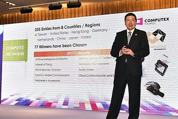 Presiden dan CEO  TAITRA, Walter Yeh di acara pembukaan Computex Taipei, Senin (30/5/2017).