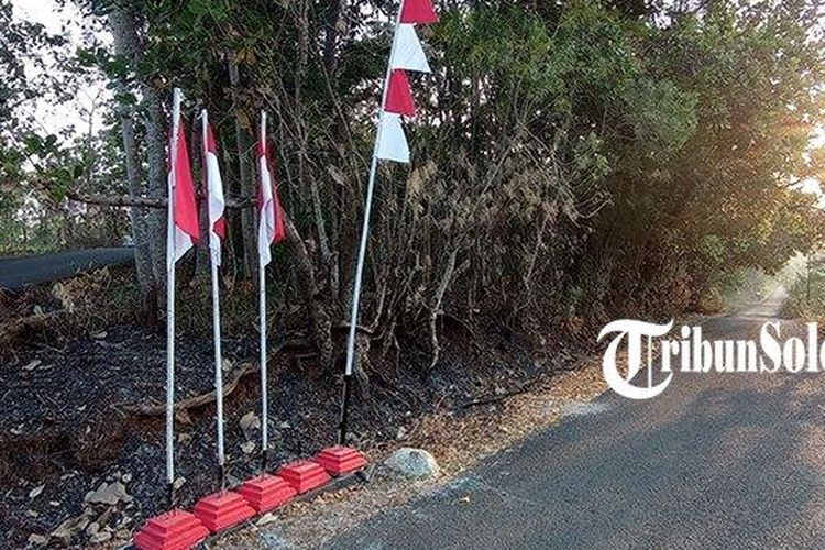 Lokasi pencurian bendera Merah Putih beserta tiangnya di Dusun Semin Wetan RT 2 RW 2, Desa Purworejo, Kecamatan Wonogiri Kota, Wonogiri, Jawa Tengah,