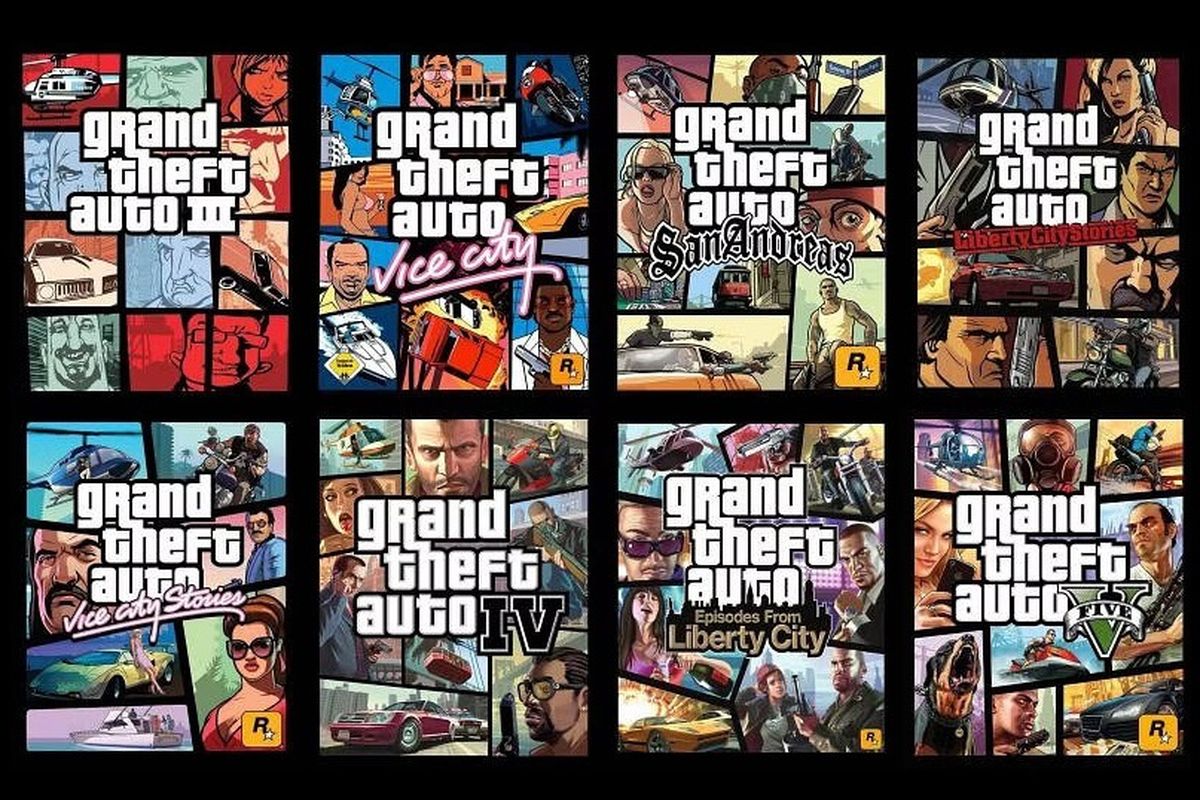 Ilustrasi game GTA dari masa ke masa.