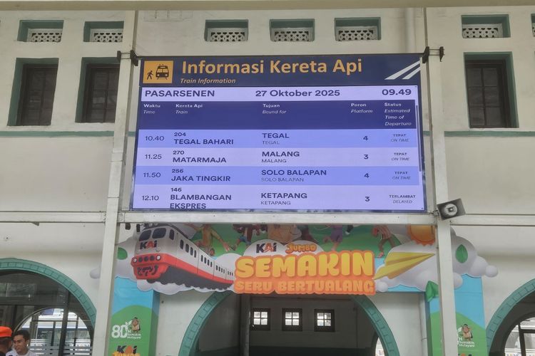 Sejumlah perjalanan kereta api jarak jauh (KAJJ) dari Jakarta sempat terimbas insiden anjloknya KA Purwojaya (58F) di Stasiun Kedunggedeh, Kabupaten Bekasi, pada Sabtu (25/10/2025). Saat ini, PT Kereta Api Indonesia (Persero) menyampaikan bahwa operasional perjalanan kereta api dari Jakarta sudah kembali normal mulai Senin (27/10/2025) pagi.