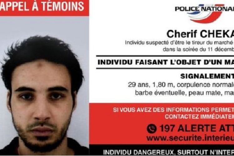 Foto Cherif Chekatt (29) terduga pelaku penembakan di pasar Natal Strasbourg, Selasa (11/12/2018).