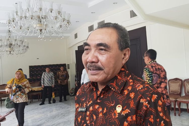 Ketua LPSK Hasto Atmojo Suryo usai bertemu dengan Wakil Presiden Maruf Amin di Kantor Wapres, Jakarta, Kamis (12/3/2020).