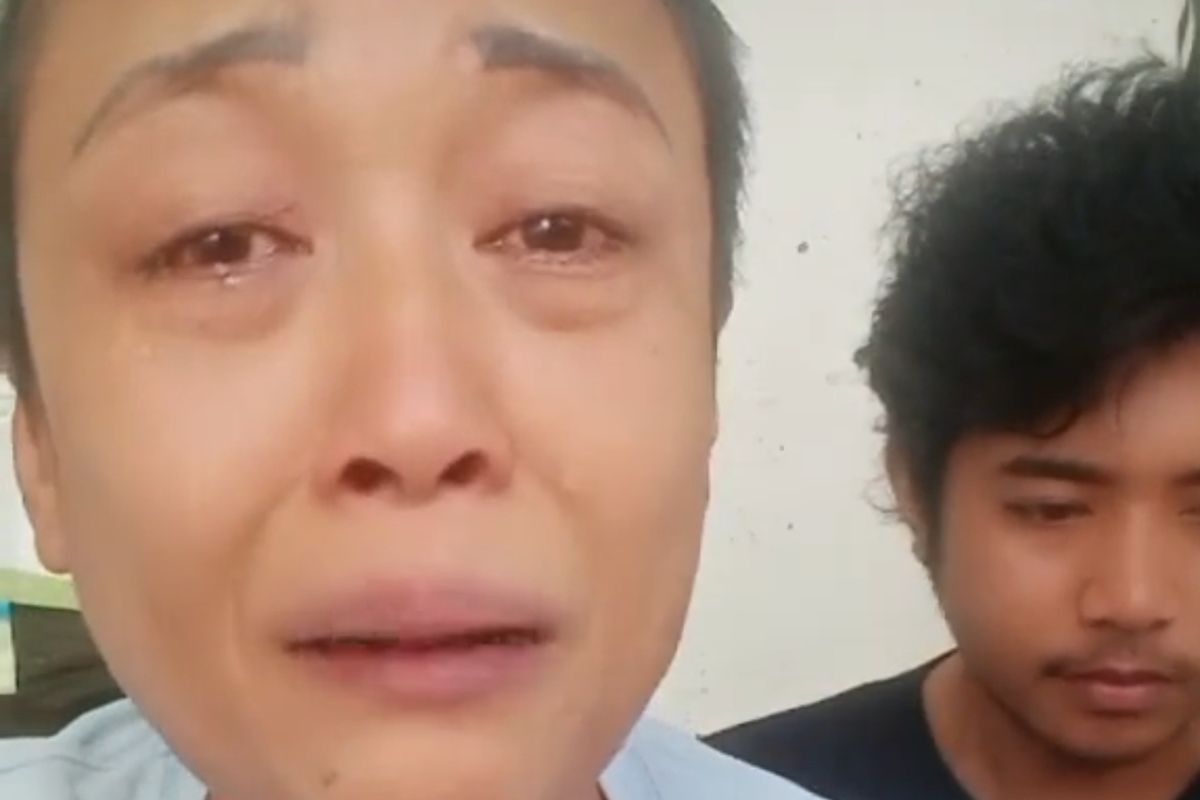 Potongan gambar wanita bernama Erni Maryati mengaku menjadi korban laka tunggal di Samosir