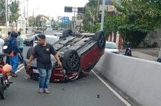 Kronologi Kecelakaan di Overpass Manahan, Mazda Merah Tabrak Inova hingga Terbalik