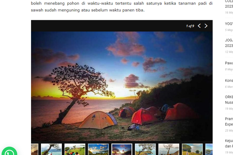 Kegiatan Camping di Pantai Kesirat, Gunung Kidul, Yogyakarta.