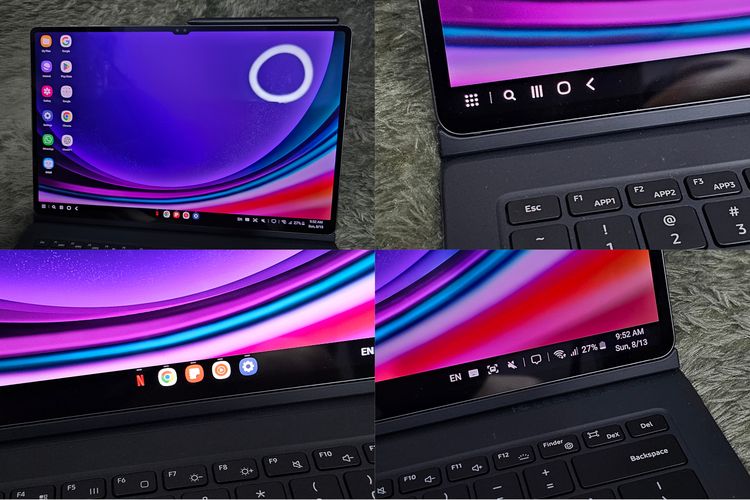 Samsung Galaxy Tab S9 Ultra mendukung mode Samsung DeX, antarmuka tablet bisa disulap menjadi antarmuka seperti OS desktop.