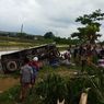 Bus Rombongan Pengiring Pengantin Tabrak Warung dan Terjun ke Sungai, Belasan Penumpang Luka-Luka