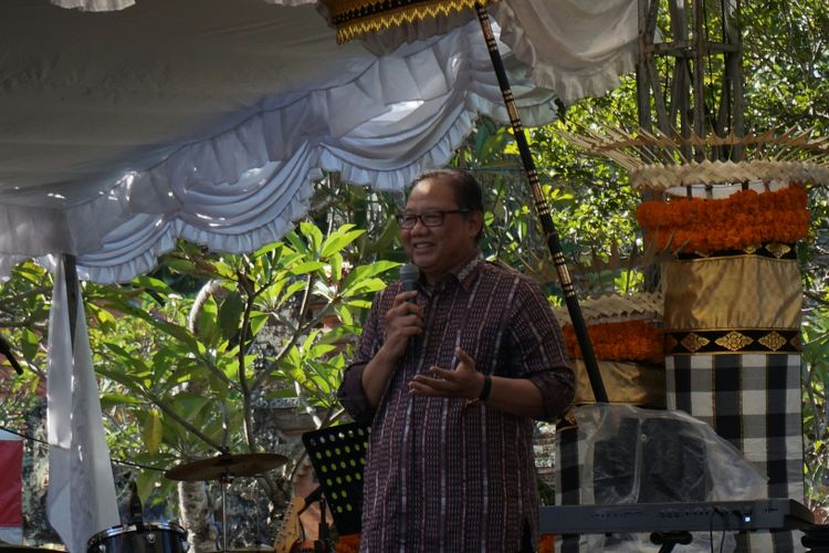 Menteri Koperasi dan UKM AAGN Puspayoga di acara Celuk Jewellery Festival, Gianyar, Bali, Jumat (13/10/2017).