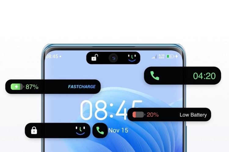 Fitur Dynamic Bar Itel S23 Plus yang mirip Dynamic Island Apple iPhone.