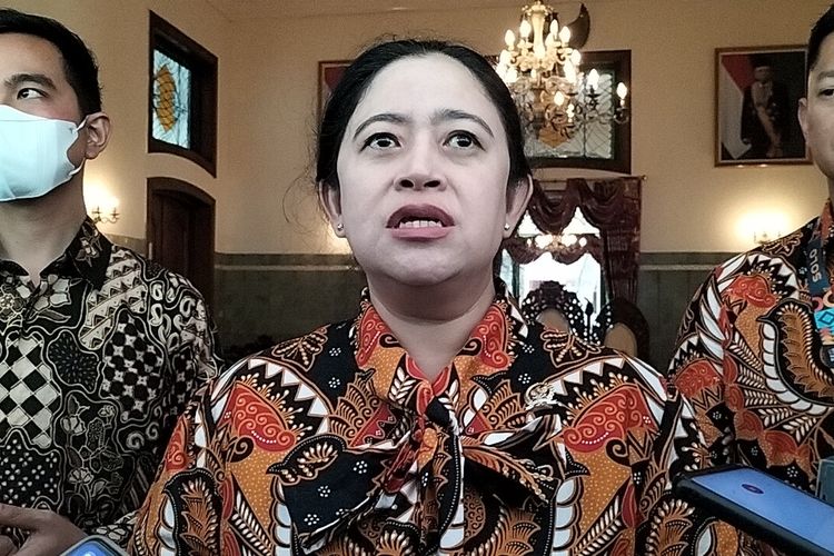 Puan Maharani dan Gibran Rakabuming Raka saat di Loji Gandrung Kota Solo, Senin (21/11/2022)