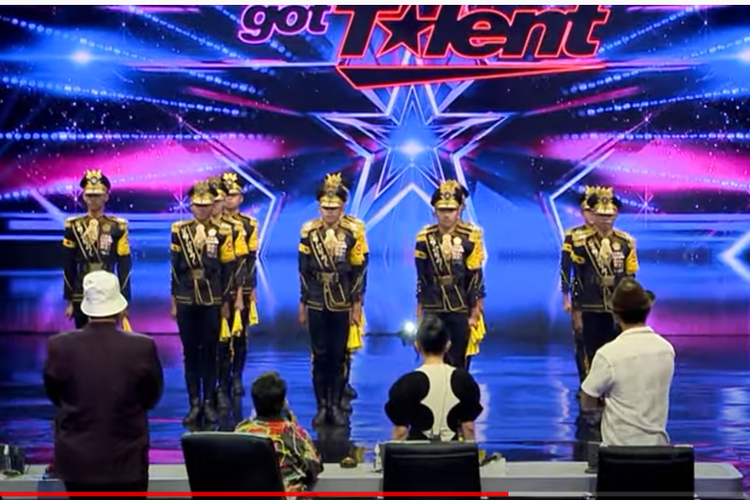 Penampilan tim Paskibra SMKN 2 Garut Pasheman '90 di Indonesia's Got Talent, Selasa (30/8/2022).