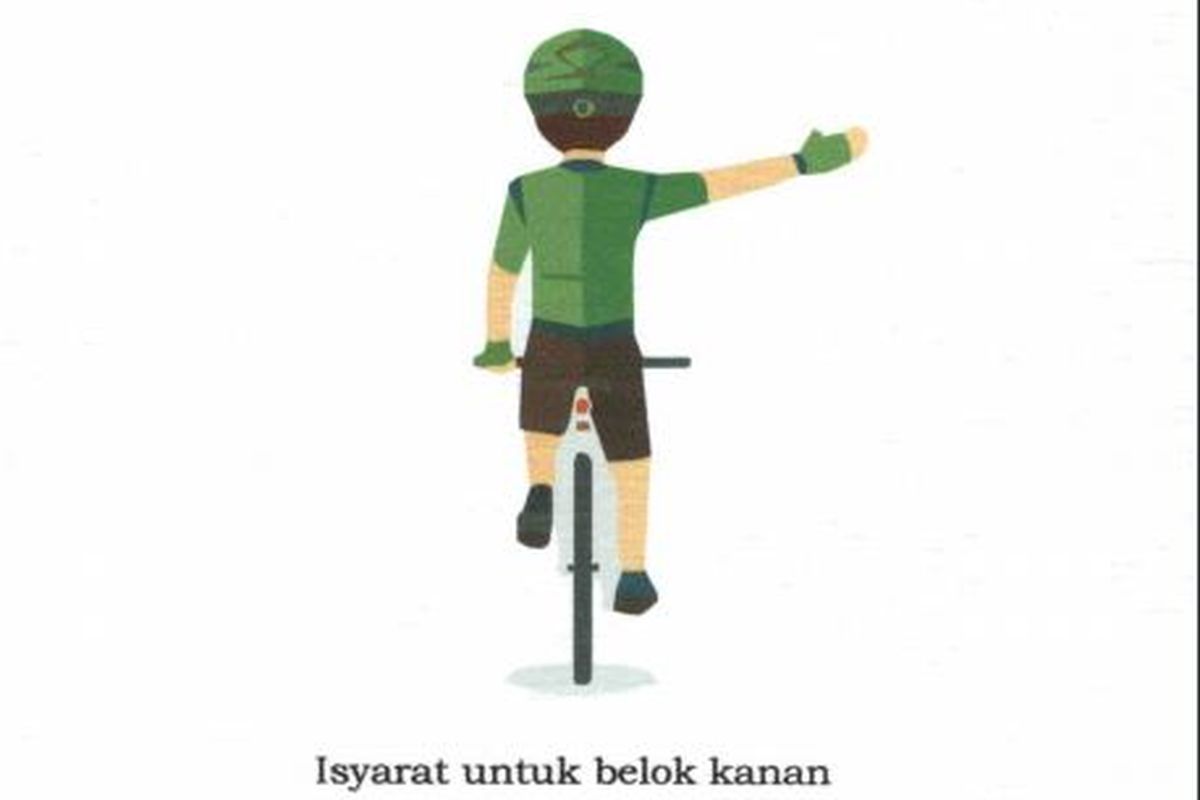 Isyarat tangan pesepeda untuk belok kiri dan kanan