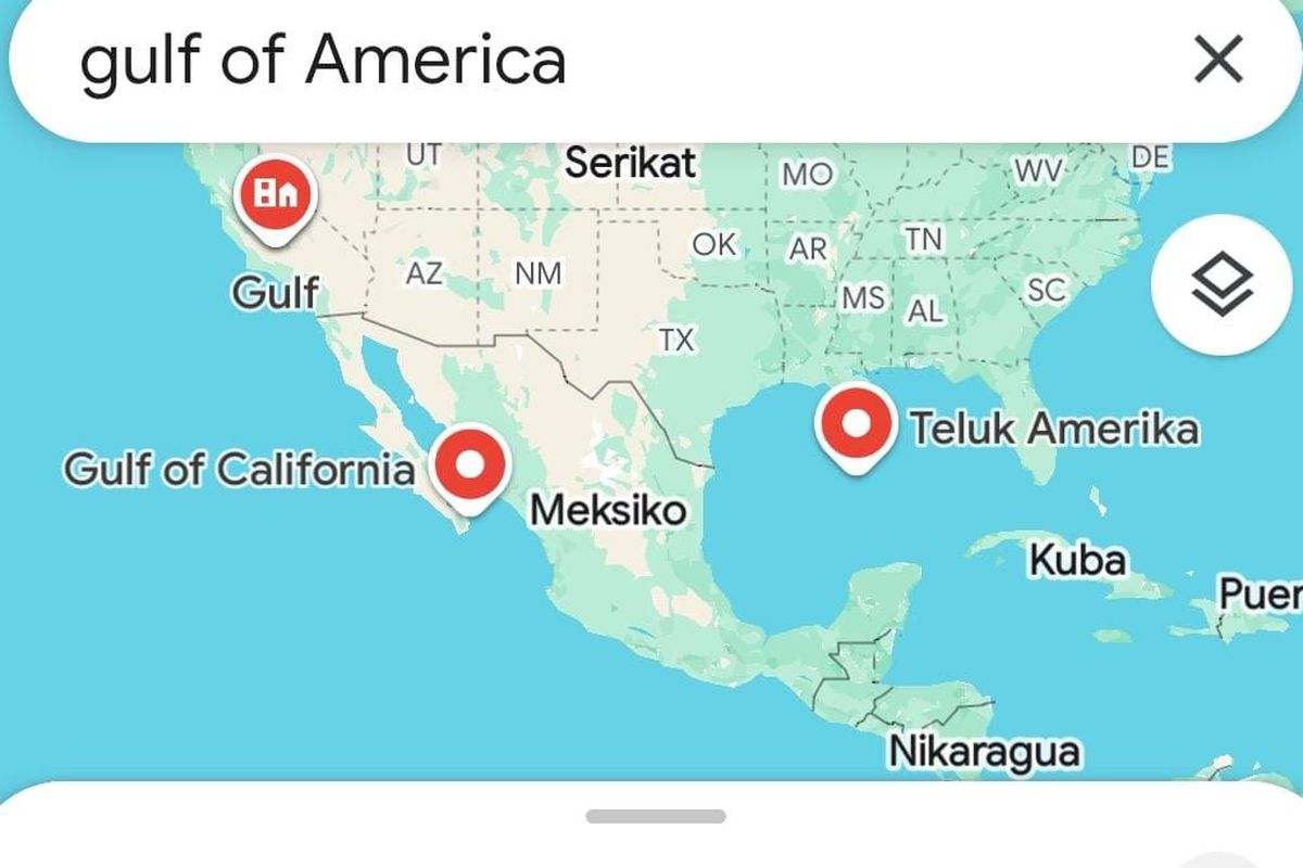 Google Maps mengganti nama Teluk Meksiko menjadi Teluk Amerika, mengikuti perintah Presiden Donald Trump.