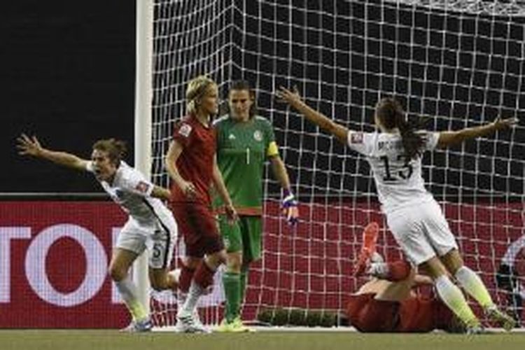 Tim putri Amerika Serikat melangkah ke final Piala Dunia Wanita 2015 setelah mengalahkan Jerman, Selasa (30/6/2015). 